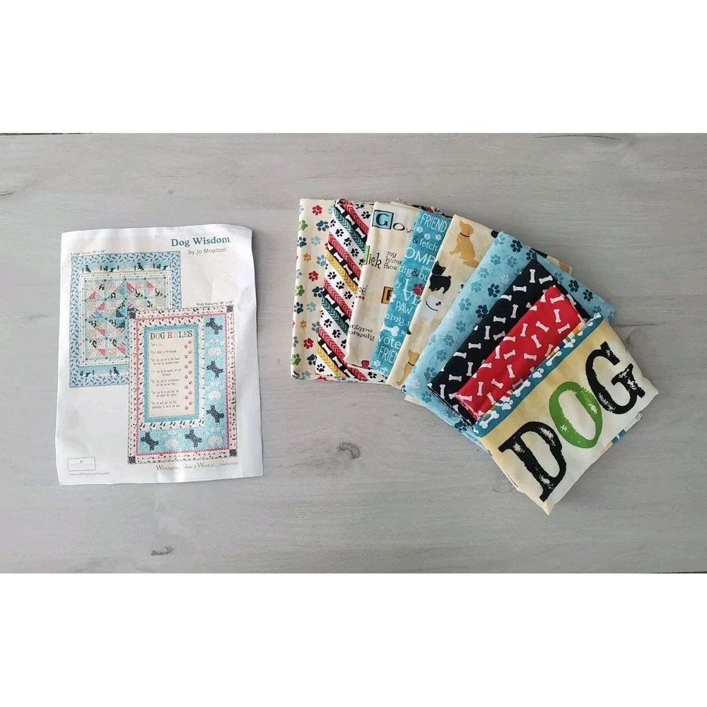 Dog Wisdom Wall Hanging Quilt Kit Jo Moulton Wilmington Fabrics  48